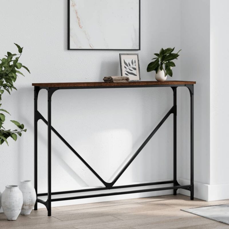 foto del prodotto tavolo consolle rovere marrone 102x22,5x75 cm legno multistrato vidaxl