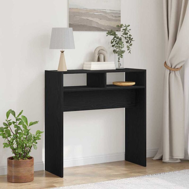 foto del prodotto tavolo consolle rovere nero 78 x 30 x 80 cm legno multistrato - vidaxl