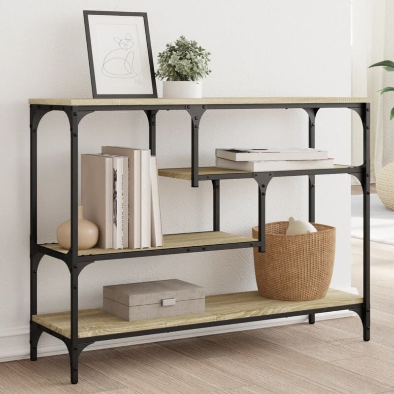 foto del prodotto tavolo consolle rovere sonoma 100x30x75 cm in legno multistrato vidaxl