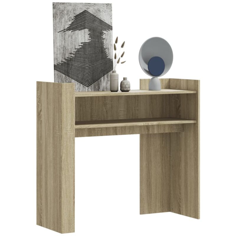 foto del prodotto tavolo consolle rovere sonoma 100x35x90 cm in legno multistrato vidaxl