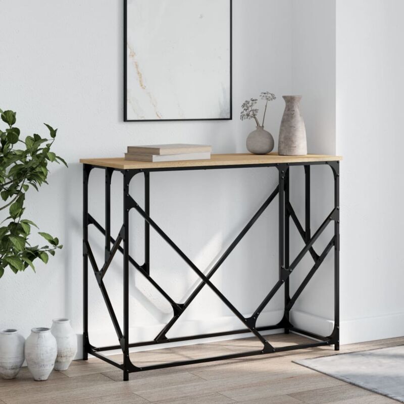foto del prodotto tavolo consolle rovere sonoma 100x40x80 cm in legno multistrato vidaxl