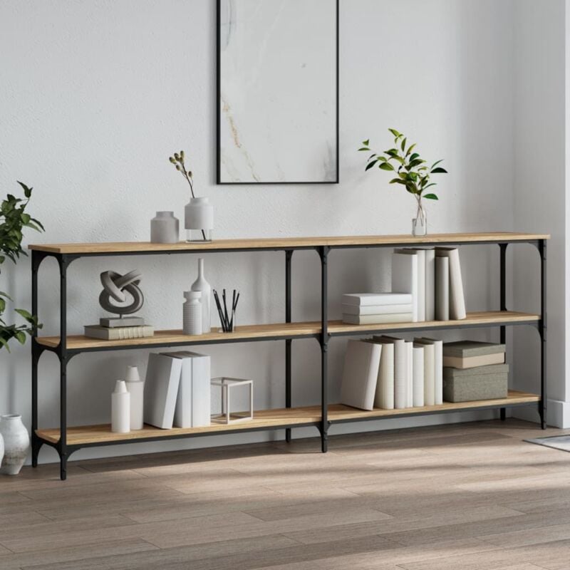 foto del prodotto tavolo consolle rovere sonoma 200x29x75 cm in legno multistrato vidaxl