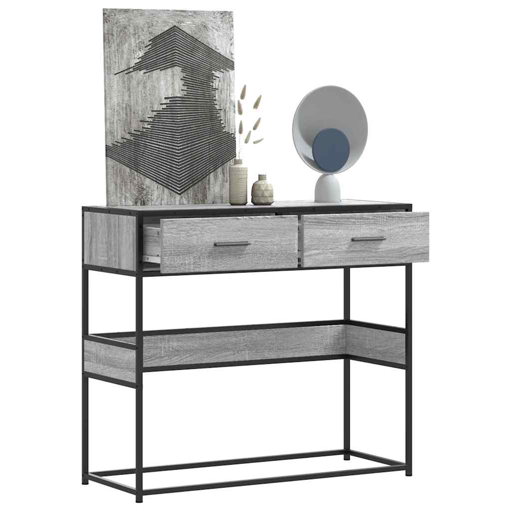 foto del prodotto tavolo consolle rovere sonoma 90x35x80 cm in legno multistrato