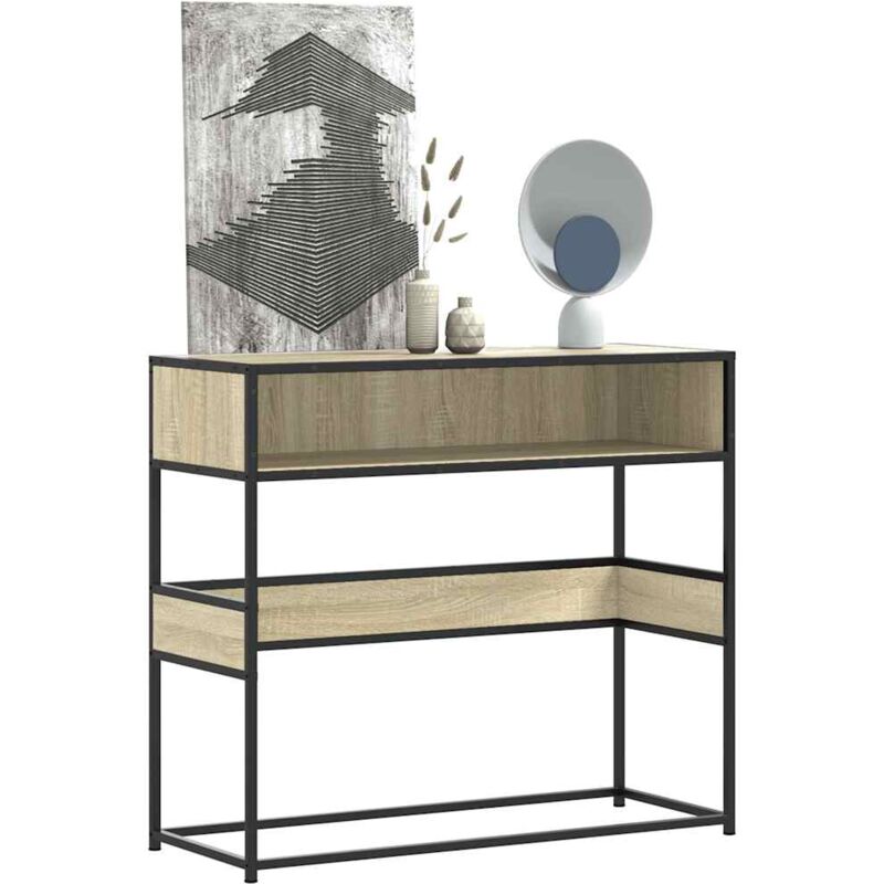 foto del prodotto tavolo consolle rovere sonoma 90x35x80 cm in legno multistrato vidaxl