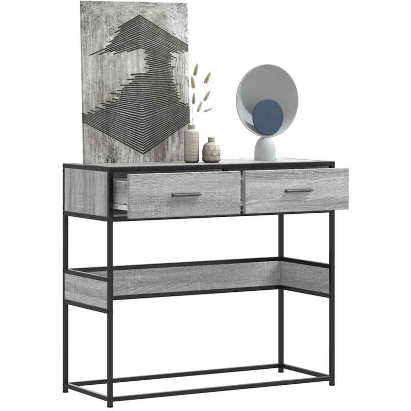 foto del prodotto tavolo consolle rovere sonoma 90x35x80 cm in legno multistrato vidaxl