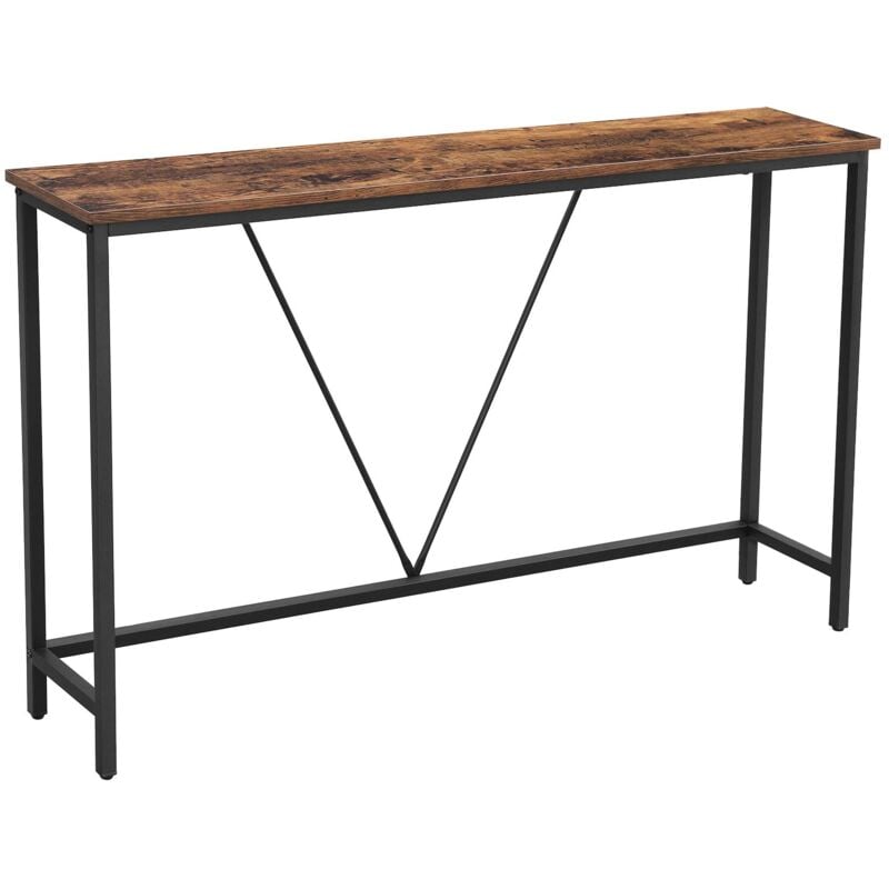 foto del prodotto tavolo, consolle struttura stabile in acciaio, per ingresso soggiorno camera da letto, stile industriale, marrone vintage e nero, 120 x 23 x 74 cm l