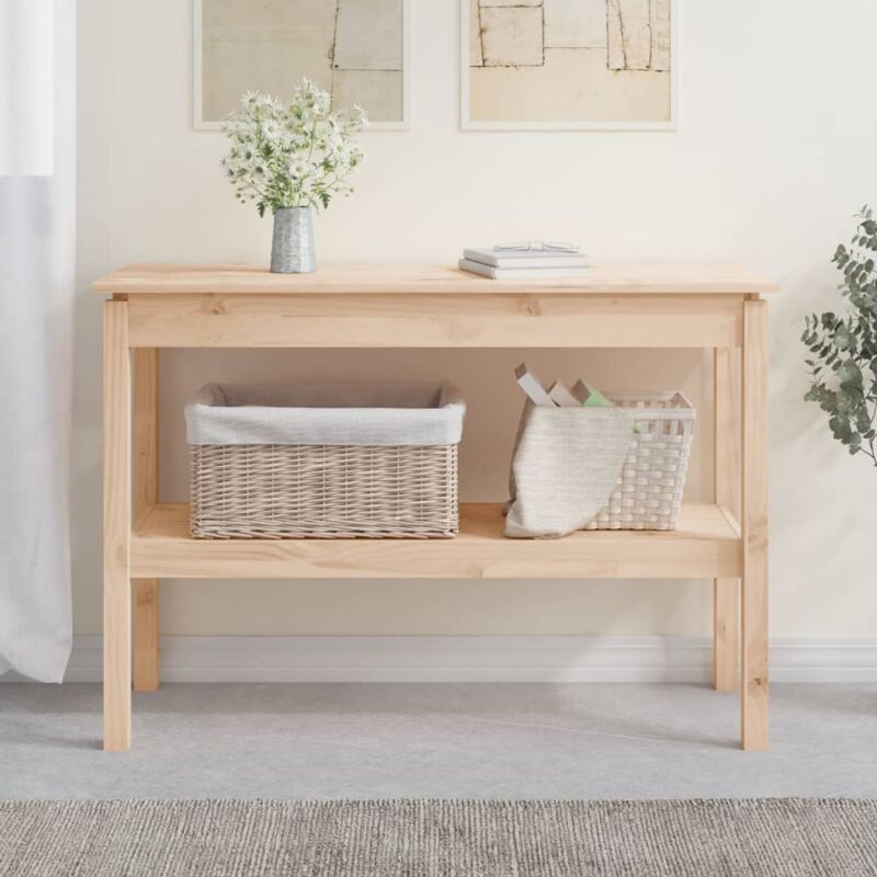 foto del prodotto tavolo consolle,tavolo da ingresso,consolle salvaspazio e multiuso per soggiorno, ingresso e corridoio 110x40x75 cm in legno massello di pino
