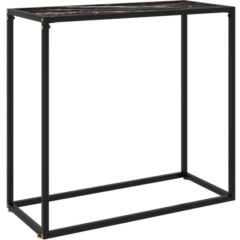 foto del prodotto tavolo consolle,tavolo da ingresso,consolle salvaspazio e multiuso per soggiorno, ingresso e corridoio nero 80x35x75 cm in vetro temperato cnwi879165