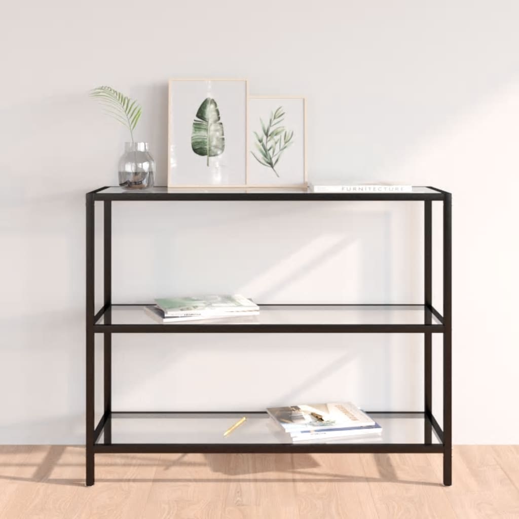 foto del prodotto tavolo consolle trasparente 100x36x90 cm in vetro temperato