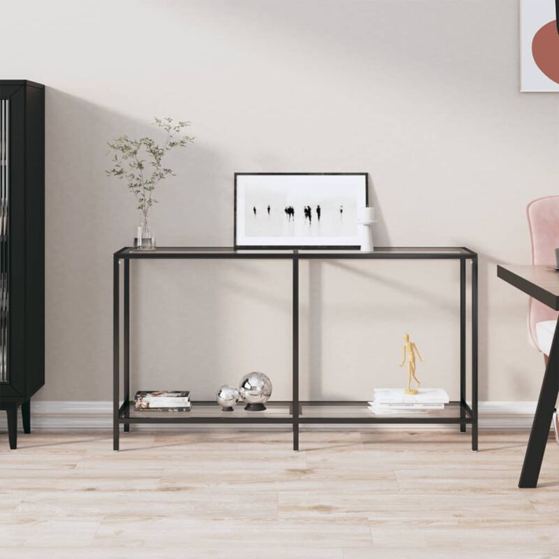 foto del prodotto tavolo consolle trasparente 140x35x75,5 cm in vetro temperato vidaxl 750024