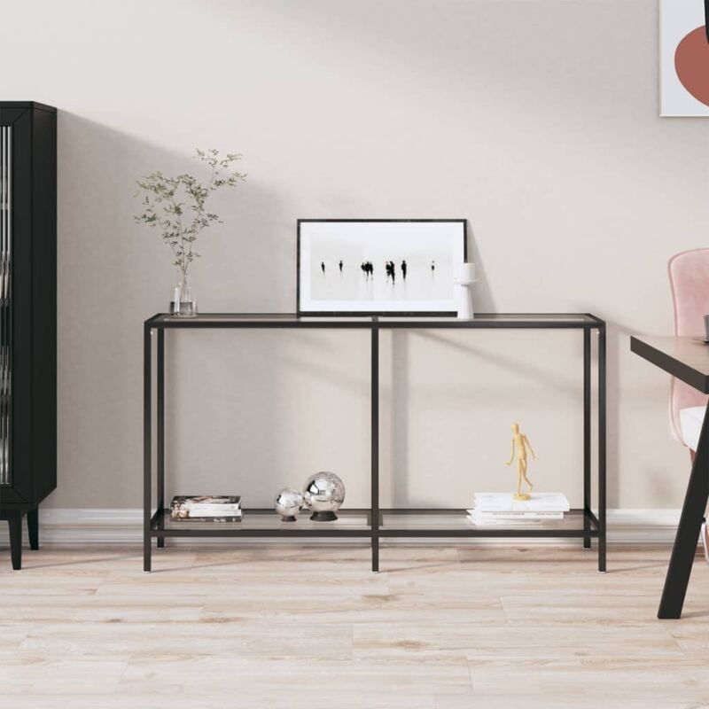 foto del prodotto tavolo consolle trasparente 140x35x75,5 cm in vetro temperato vidaxl