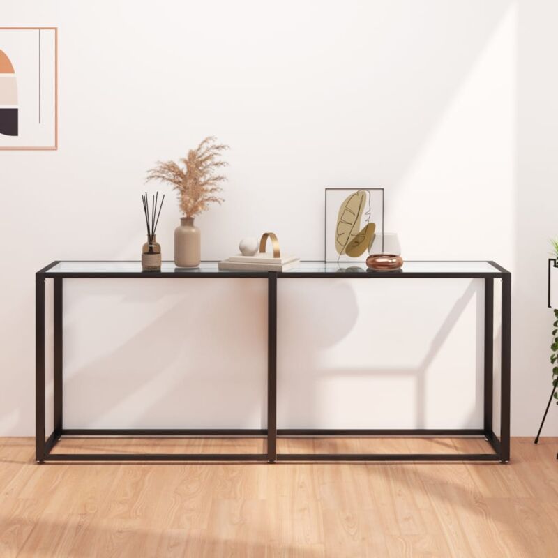 foto del prodotto tavolo consolle trasparente 180x35x75,5 cm in vetro temperato vidaxl