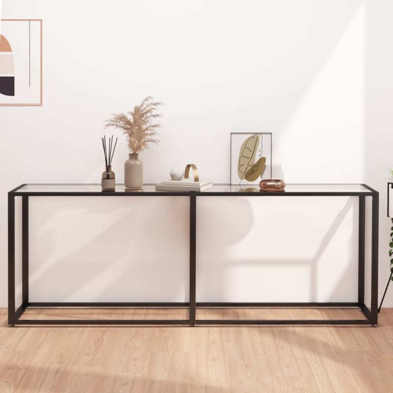 foto del prodotto tavolo consolle trasparente 200x35x75,5 cm in vetro temperato vidaxl 936718