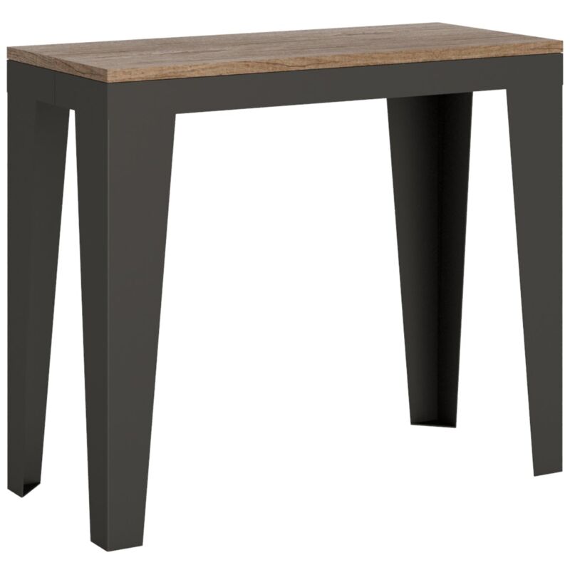 foto del prodotto tavolo consolle udine allungabile in legno per sala da pranzo allungabile fino a 300 cm noce