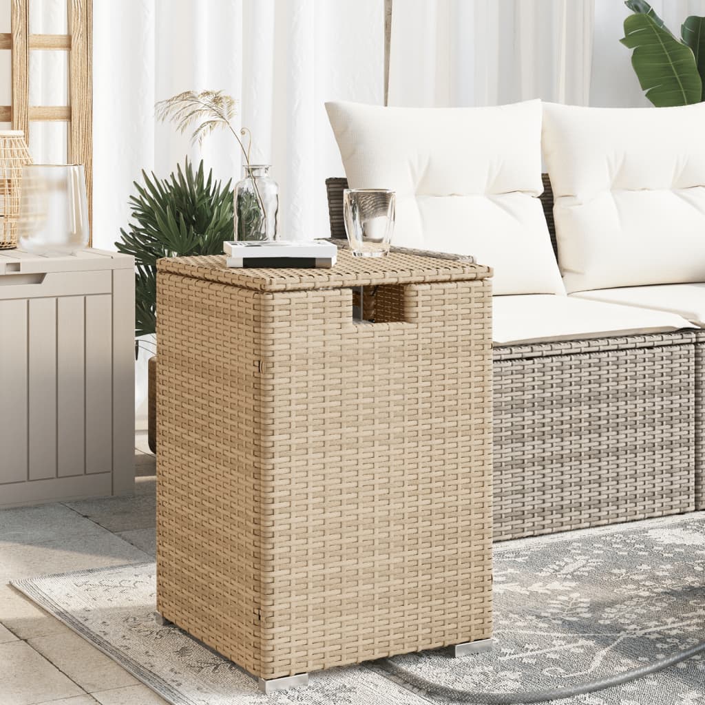 foto del prodotto tavolo copri serbatoio propano beige 40x40x60 cm in polyrattan vidaxl