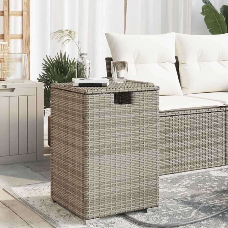 foto del prodotto tavolo copri serbatoio propano grigio 40x40x60 cm in polyrattan vidaxl