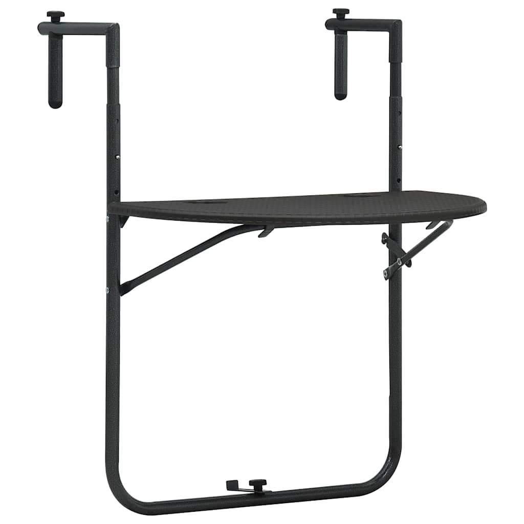 foto del prodotto tavolo da balcone pensile marrone 60x64x83,5cm plastica rattan