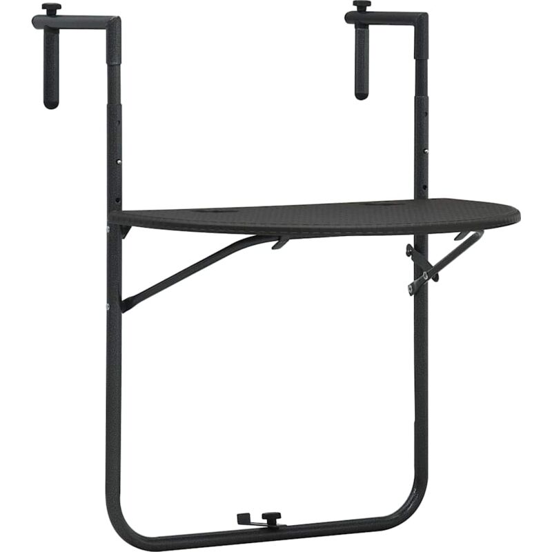 foto del prodotto tavolo da balcone pensile marrone 60x64x83,5cm plastica rattan vidaxl