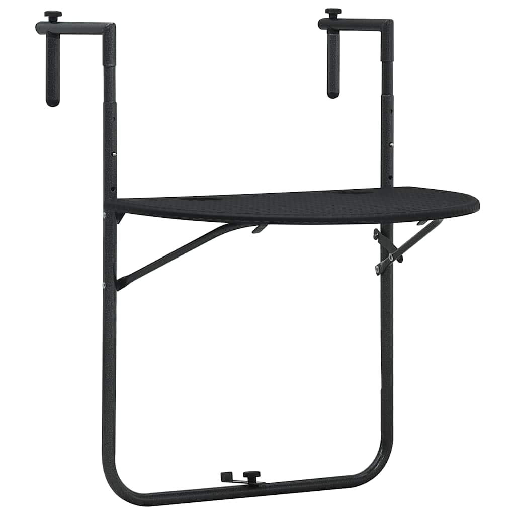 foto del prodotto tavolo da balcone pensile nero 60x64x83,5cm plastica rattan cod mxl 47163