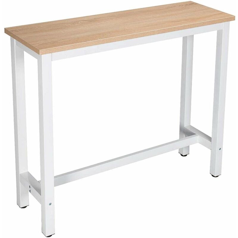 foto del prodotto tavolo da bar 120 cm tavolino cucina da contatore tavolino alta da caff rovere bianco woltu