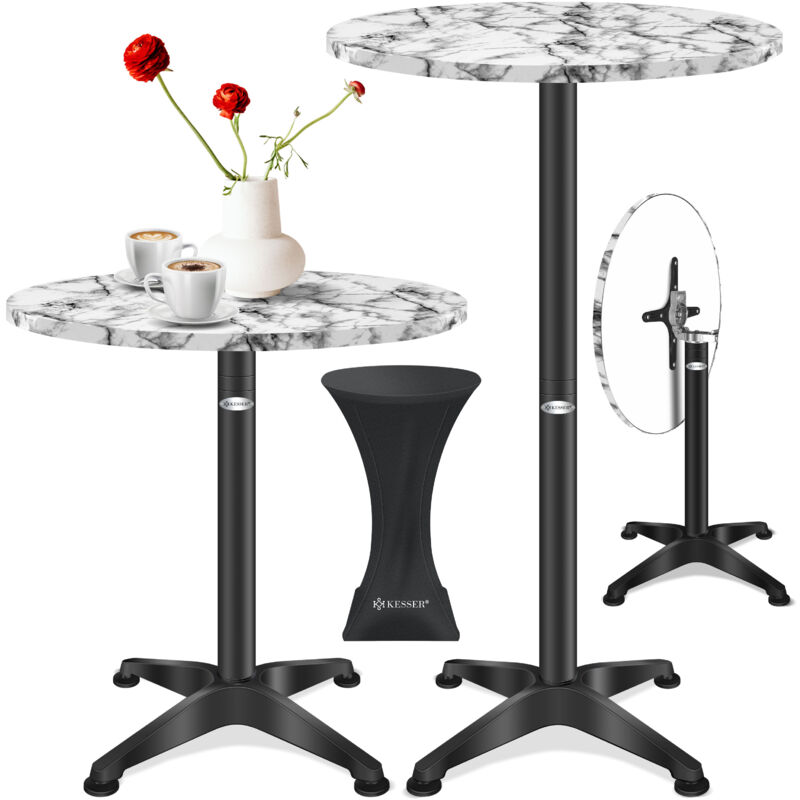 foto del prodotto tavolo da bar 2in1 tavolo bistrot pieghevole piano in alluminio acciaio inox altezza regolabile 70cm 115cm tavolo per feste matrimonio al chiuso e