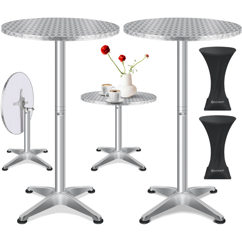 foto del prodotto tavolo da bar 2in1 tavolo bistrot pieghevole piano in alluminio acciaio inox altezza regolabile 70cm 115cm tavolo per feste matrimonio al chiuso e