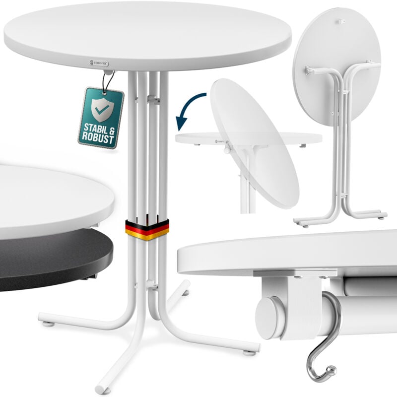 foto del prodotto tavolo da bar 70 80x110cm pieghevole rotondo stabile da giardino alto legno verniciato a polvere metallo tavolo da bistrot tavolo da festa tavolo da