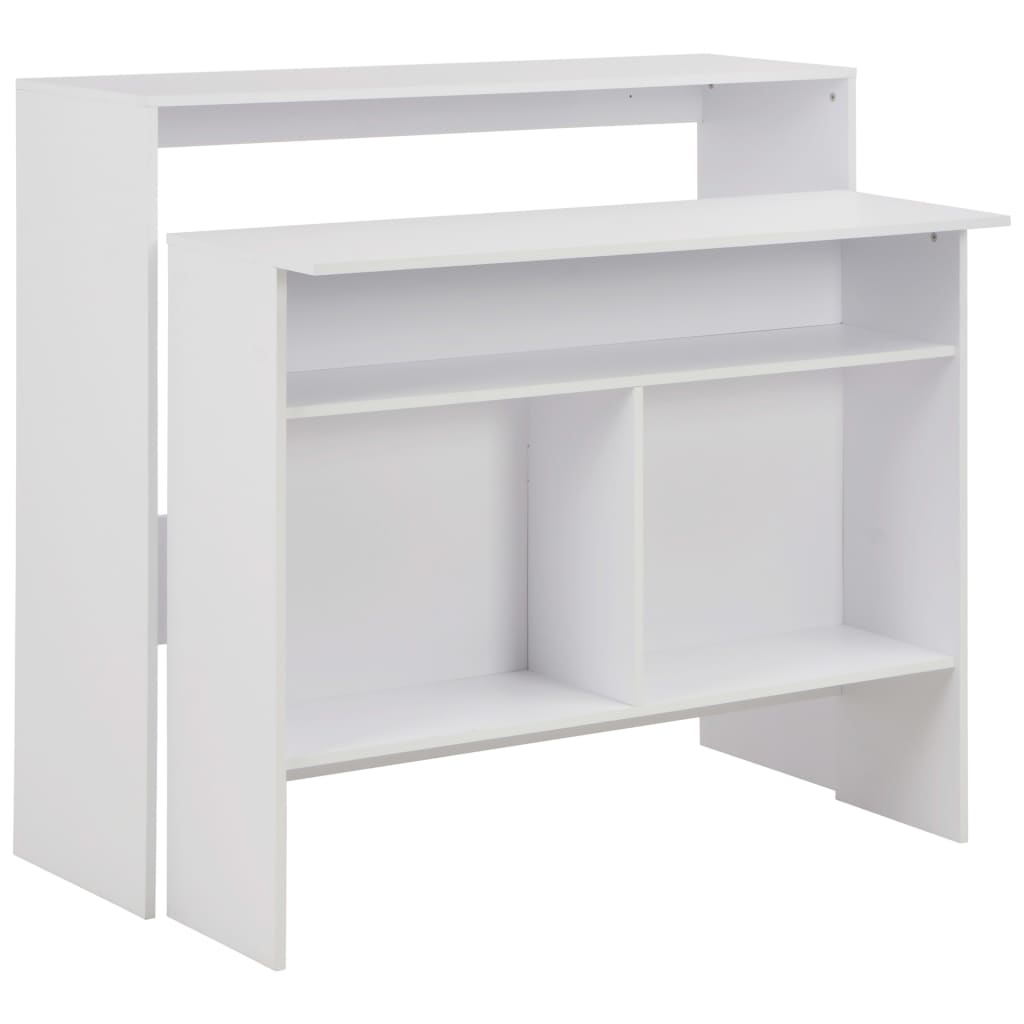 foto del prodotto tavolo da bar a 2 livelli bianco 130x40x120 cod mxl 64929