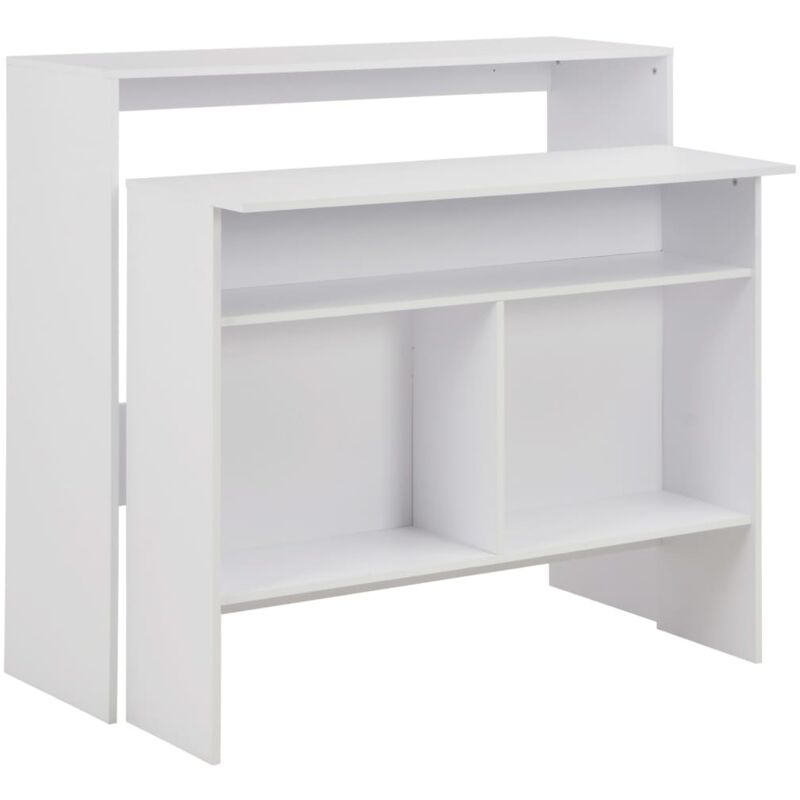 foto del prodotto tavolo da bar a 2 livelli bianco 130x40x120 vidaxl