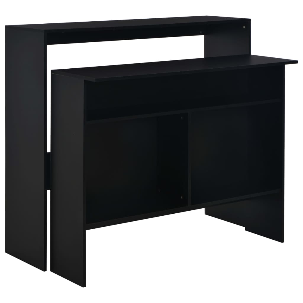 foto del prodotto tavolo da bar a 2 livelli nero 130x40x120 cm cod mxl 64907