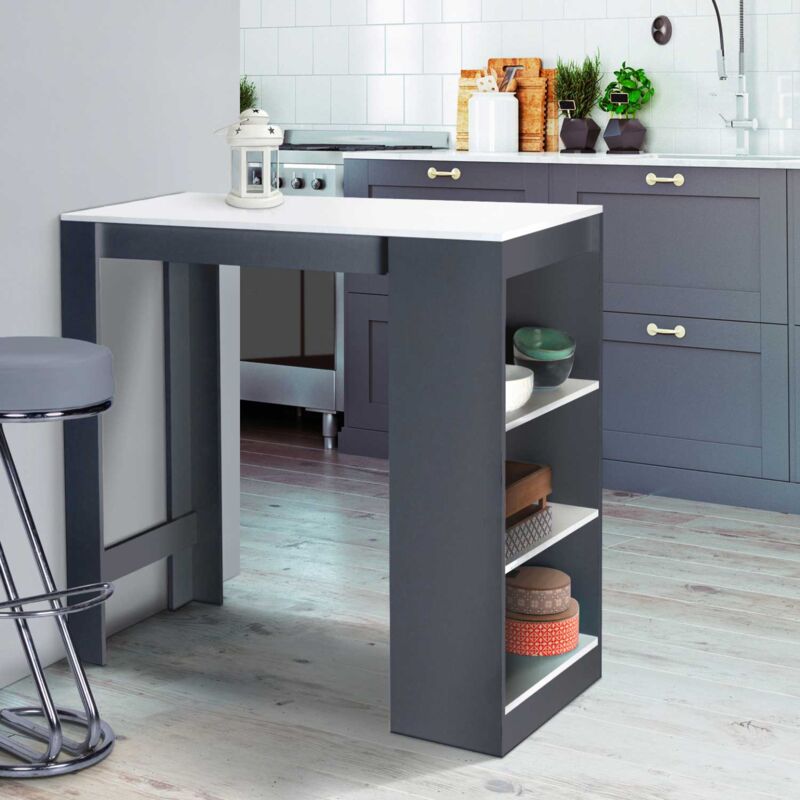 foto del prodotto tavolo da bar barth, da 2 a 4 persone, legno grigio, piano bianco