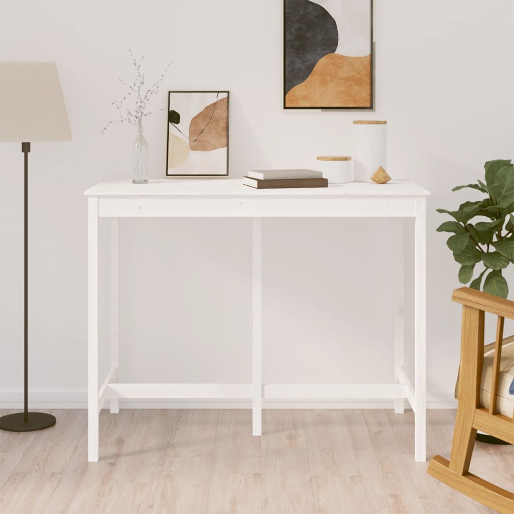 foto del prodotto tavolo da bar bianco 140x80x110 cm in legno massello di pino vidaxl
