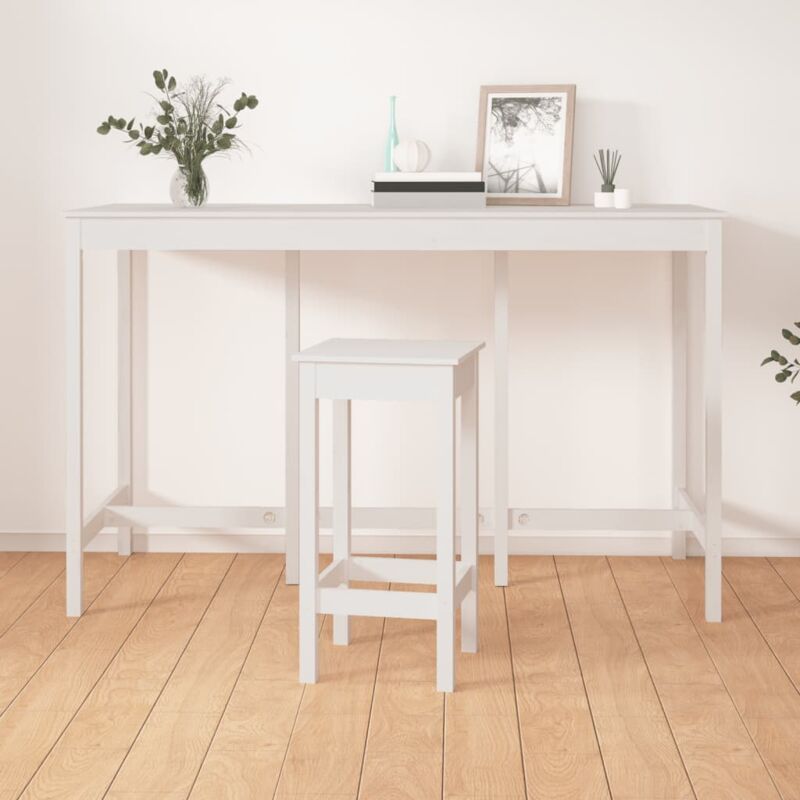 foto del prodotto tavolo da bar bianco 180x80x110 cm in legno massello di pino vidaxl