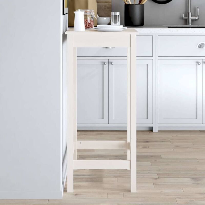 foto del prodotto tavolo da bar bianco 50x50x110 cm in legno massello di pino vidaxl