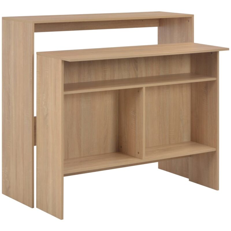 foto del prodotto tavolo da bar con 2 piani d appoggio rovere 130x40x120 cm vidaxl