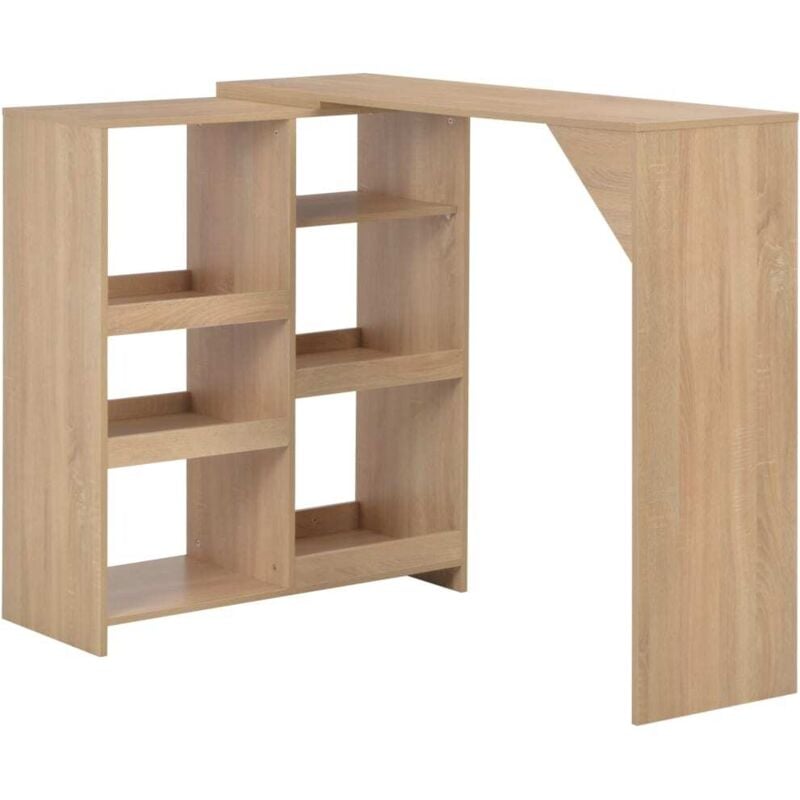 foto del prodotto tavolo da bar con scaffale mobile rovere 138x39x110 cm vidaxl