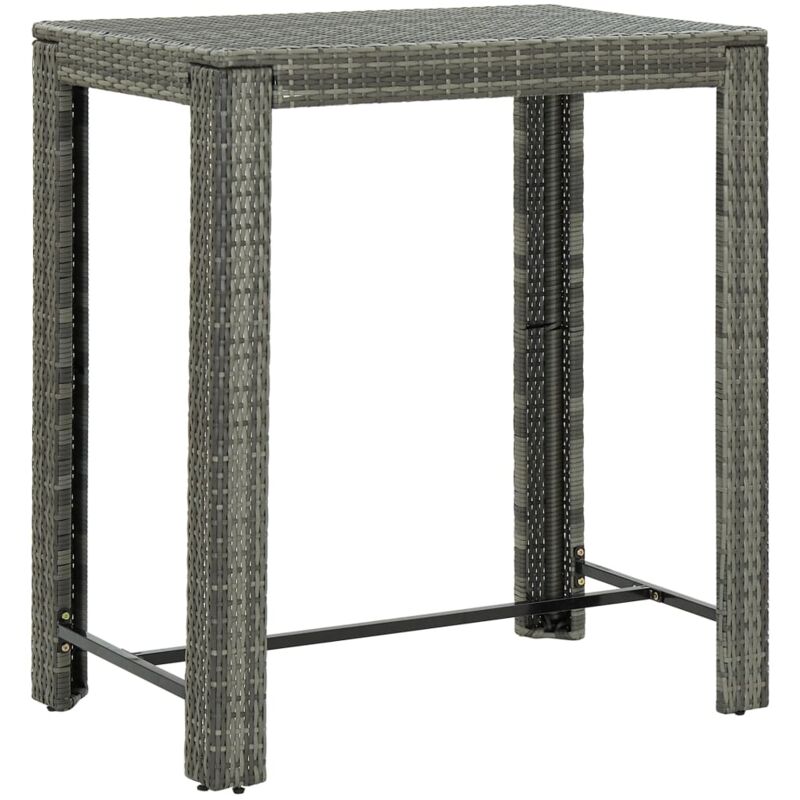 foto del prodotto tavolo da bar da giardino 100x60,5x110,5 cm in robusto polyrattan vari colori colore grigio