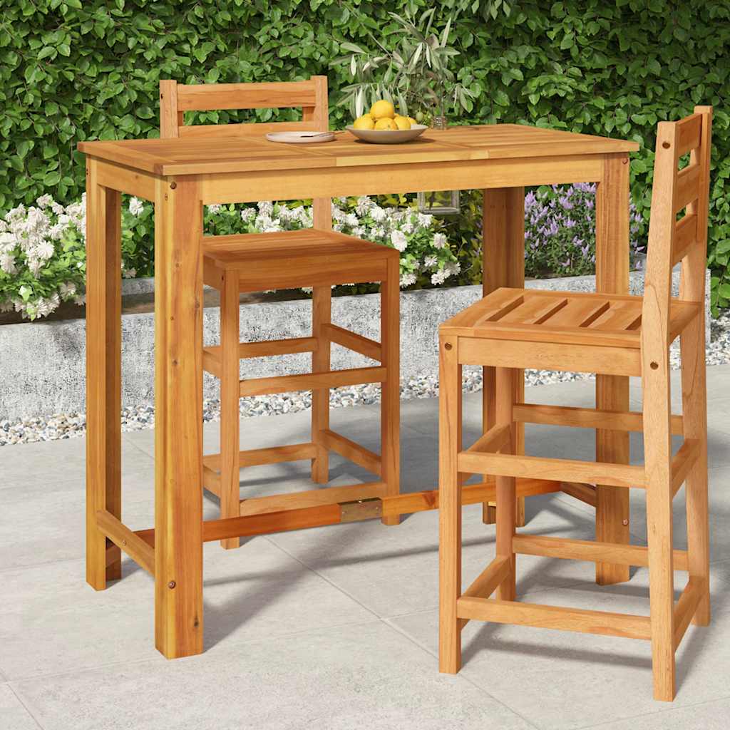 foto del prodotto tavolo da bar da giardino 120x60x105cm legno massello di acacia cod mxl 34307