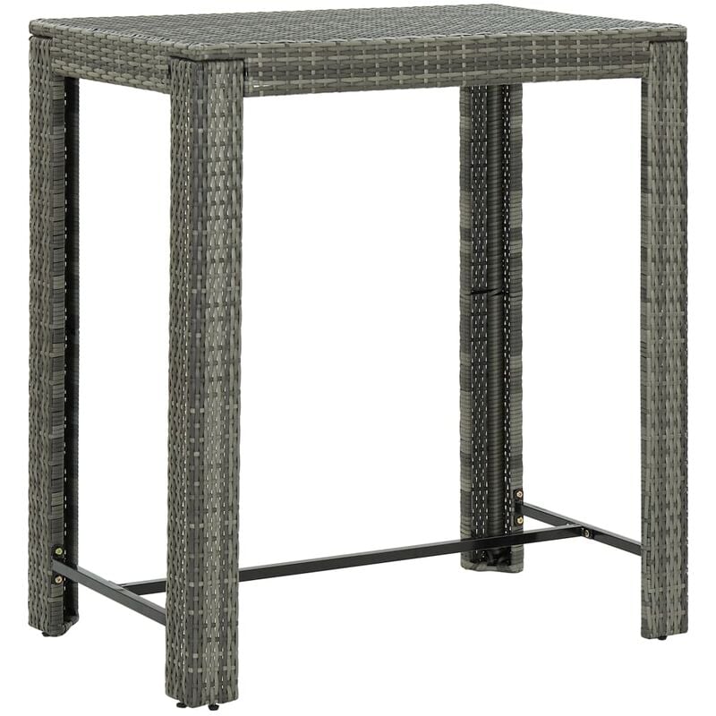 foto del prodotto tavolo da bar da giardino grigio 100x60,5x110,5 cm polyrattan vidaxl