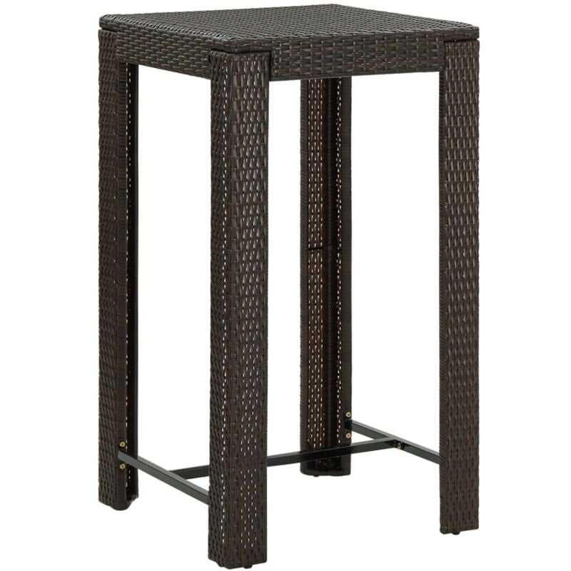 foto del prodotto tavolo da bar da giardino marrone 60,5x60,5x110,5 cm polyrattan vidaxl