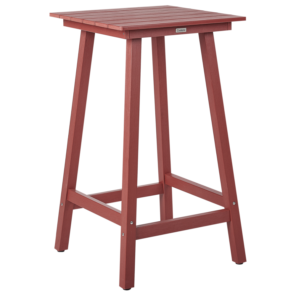 foto del prodotto tavolo da bar da giardino rosso in materiale sintetico 60 x 60 cm industriale tradizionale da giardino all'aperto per il patio