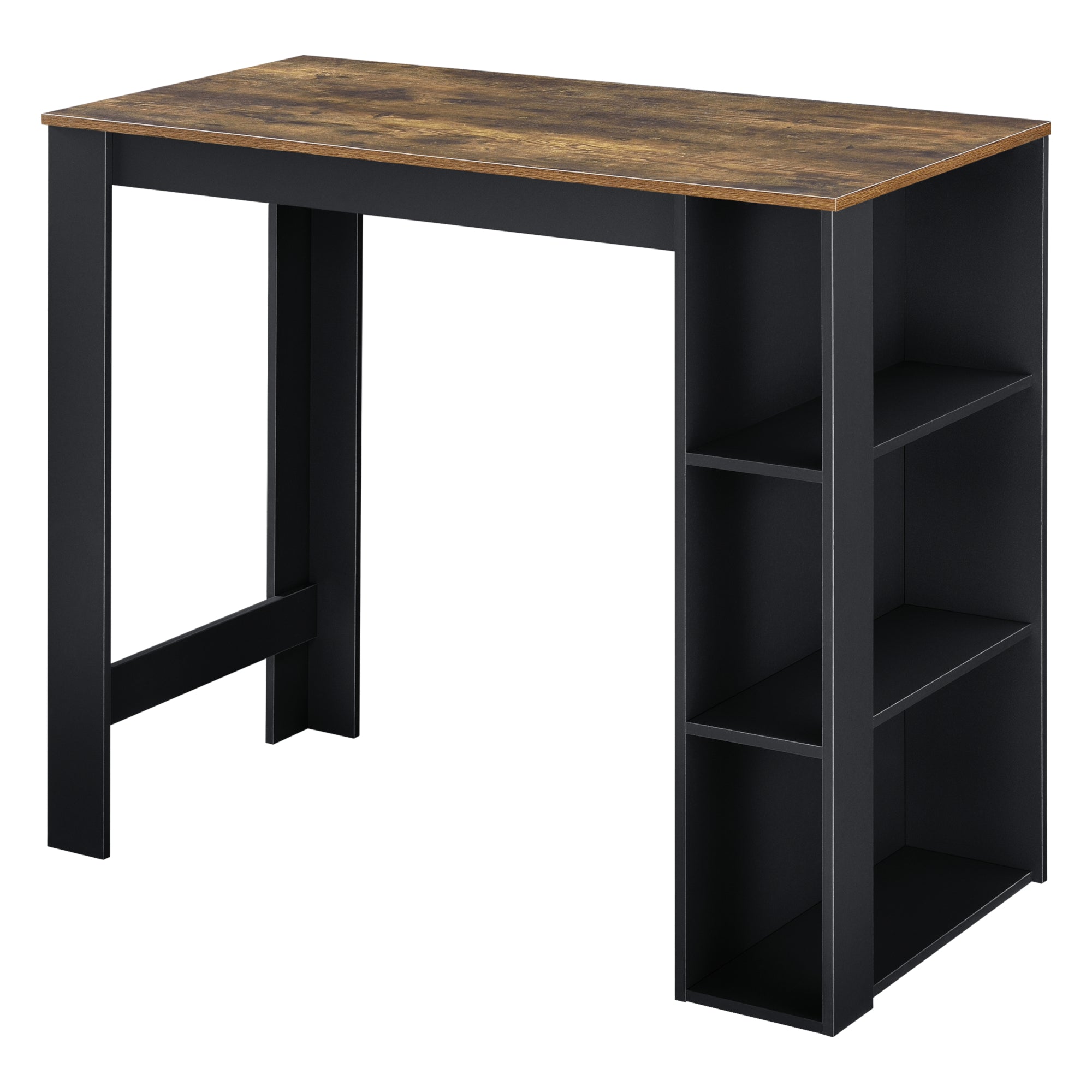 foto del prodotto tavolo da bar di design con ripiani tavolo da bistr con 3 ripiani in truciolare 110 x 50 x 103 cm rovere scuro nero 03 0006208