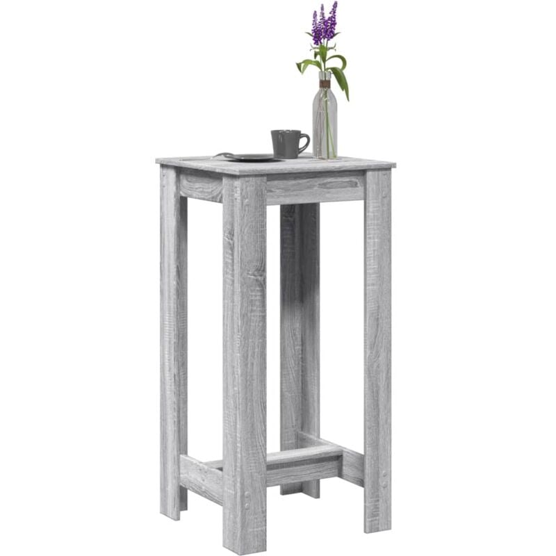 foto del prodotto tavolo da bar grigio sonoma 51x50x103,5 cm in legno multistrato vidaxl