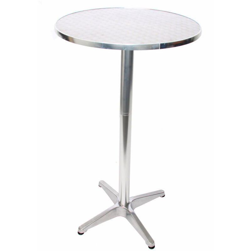 foto del prodotto tavolo da bar in alluminio tavolo da bistr su gamba in alluminio regolabile in altezza 70 110 cm diametro 60 cm 040008508
