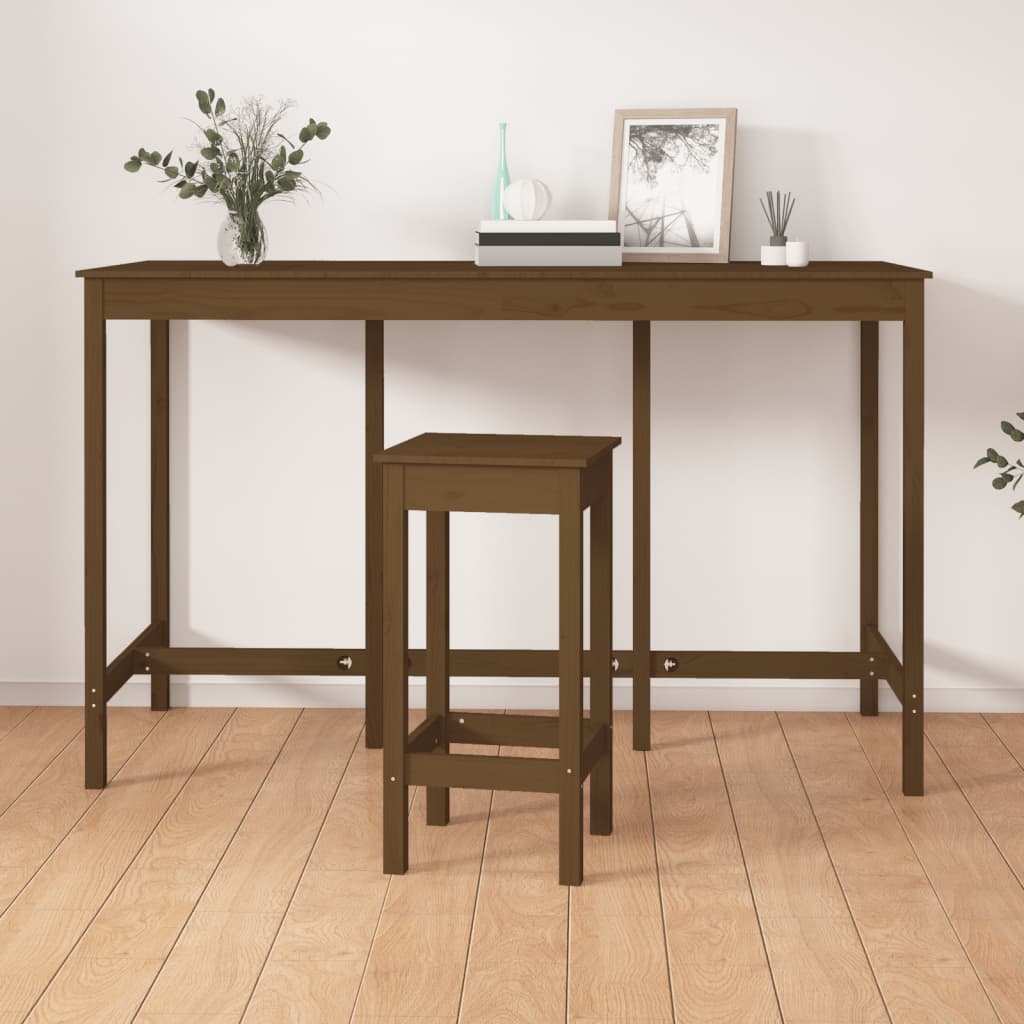 foto del prodotto tavolo da bar miele 180x80x110 cm in legno massello di pino cod mxl 23036