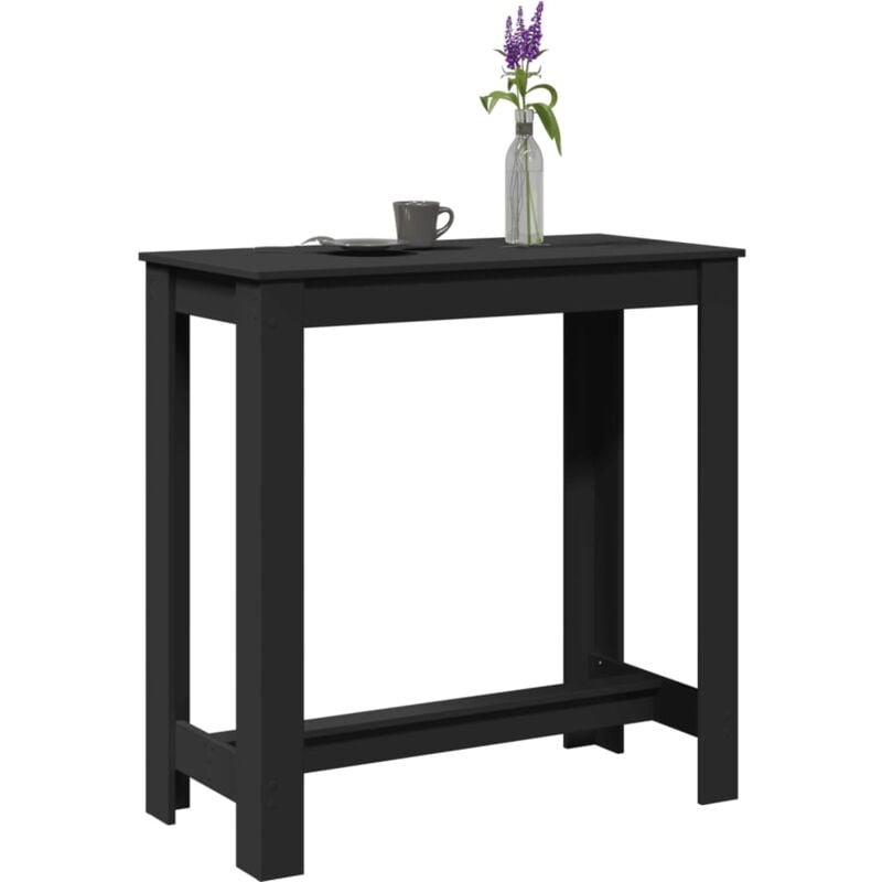foto del prodotto tavolo da bar nero 102x50x103,5 cm in legno multistrato - vidaxl