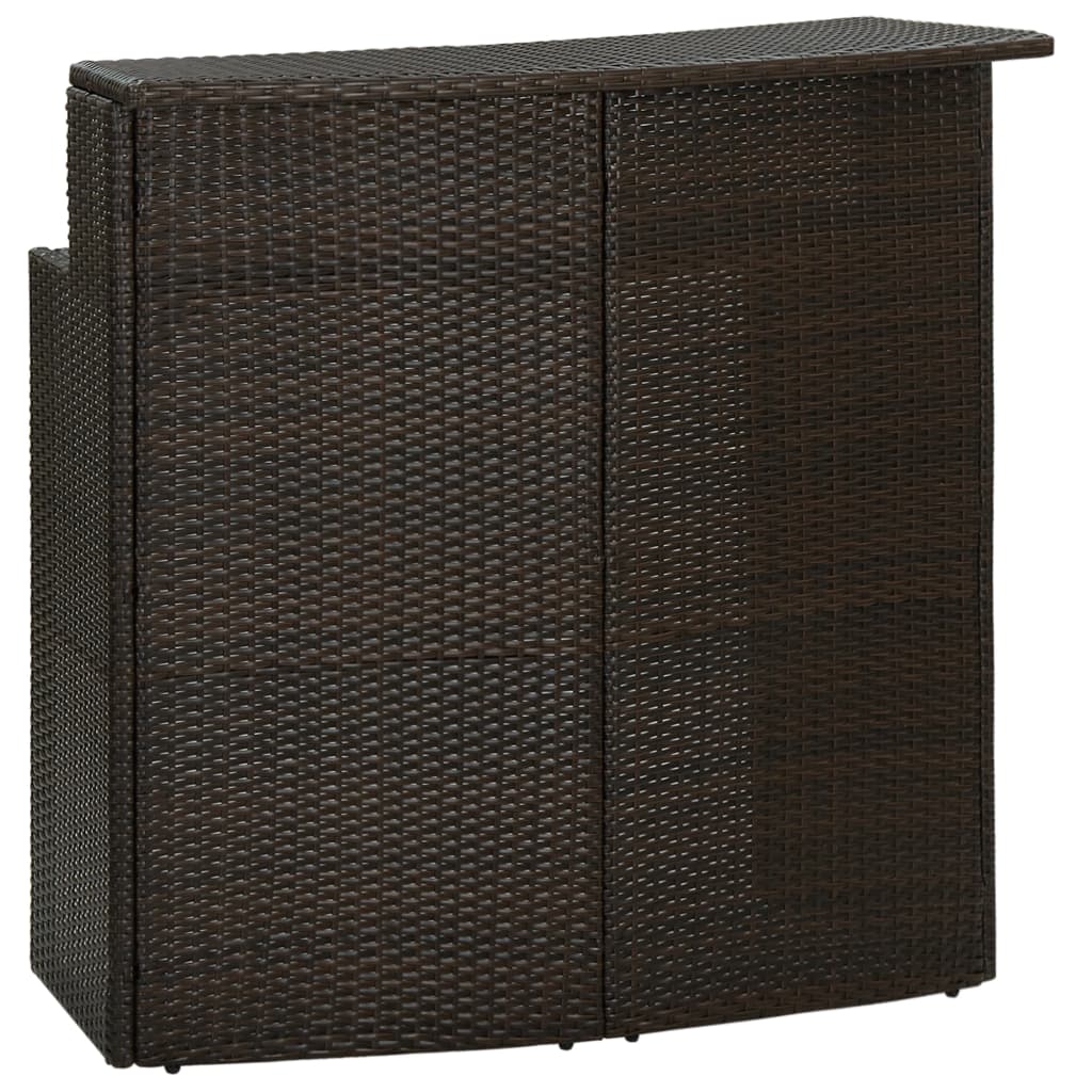 foto del prodotto tavolo da bar per esterni marrone 120x55x110 cm in polyrattan