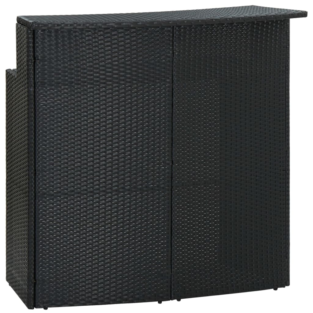 foto del prodotto tavolo da bar per esterni nero 120x55x110 cm in polyrattan cod mxl 34485