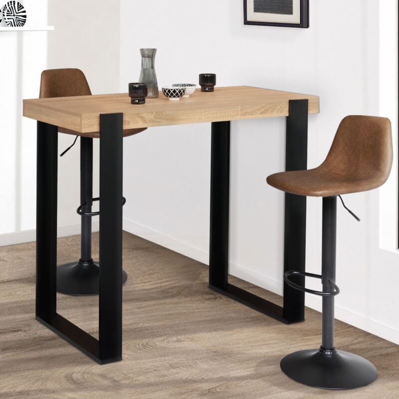 foto del prodotto tavolo da bar phoenix in legno e nero 113 cm
