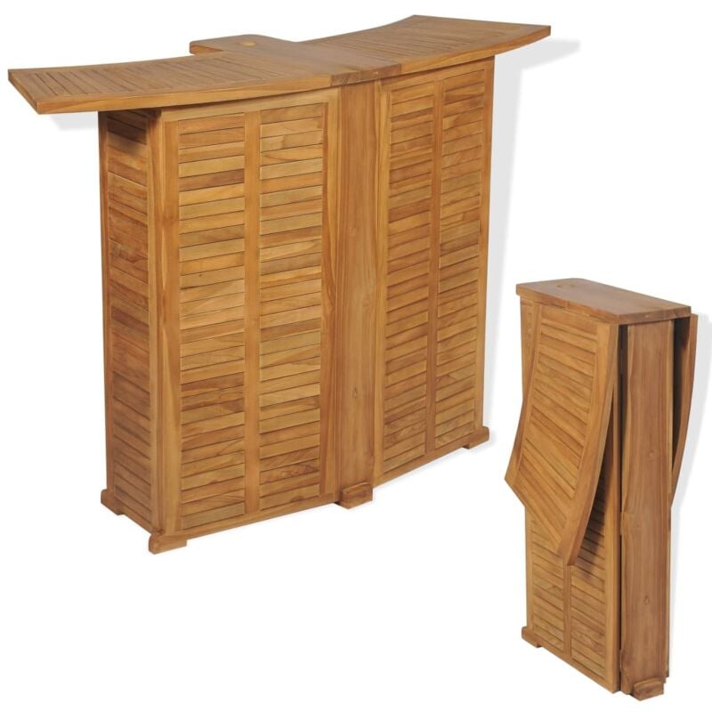 foto del prodotto tavolo da bar pieghevole 155x53x105 cm in massello di teak - vidaxl